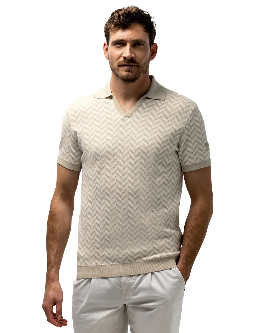 State of Art polo beige geprint