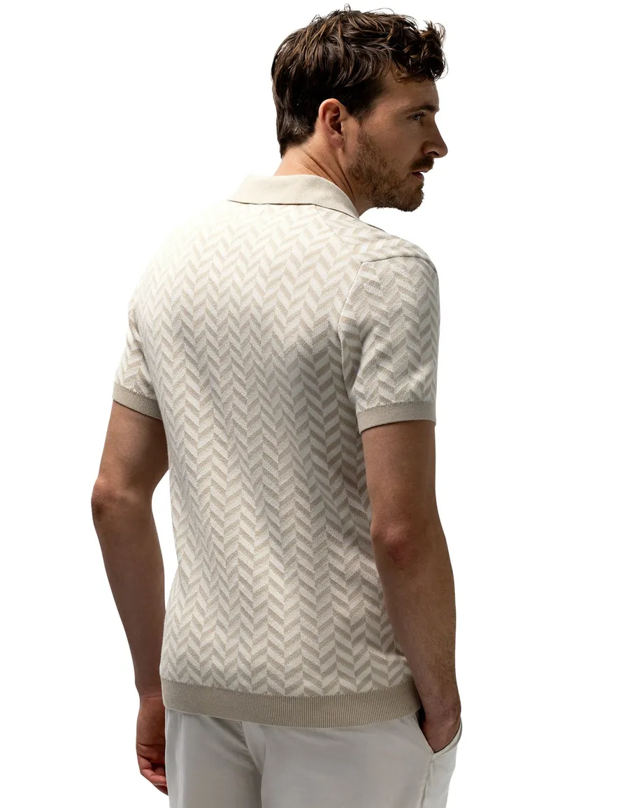 State of Art polo beige geprint