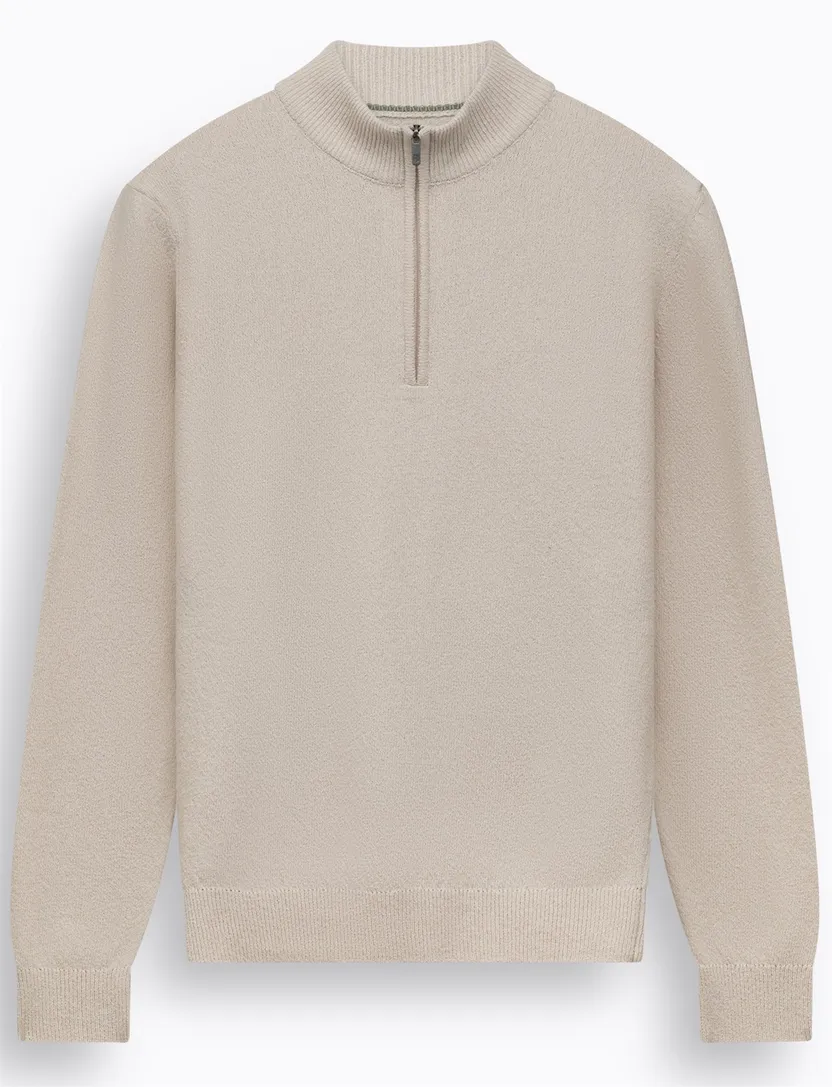 Half zip trui State of Art lange mouw creme
