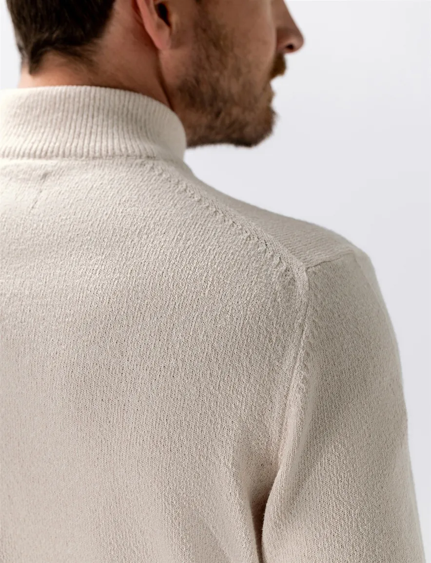 State of Art half zip trui creme