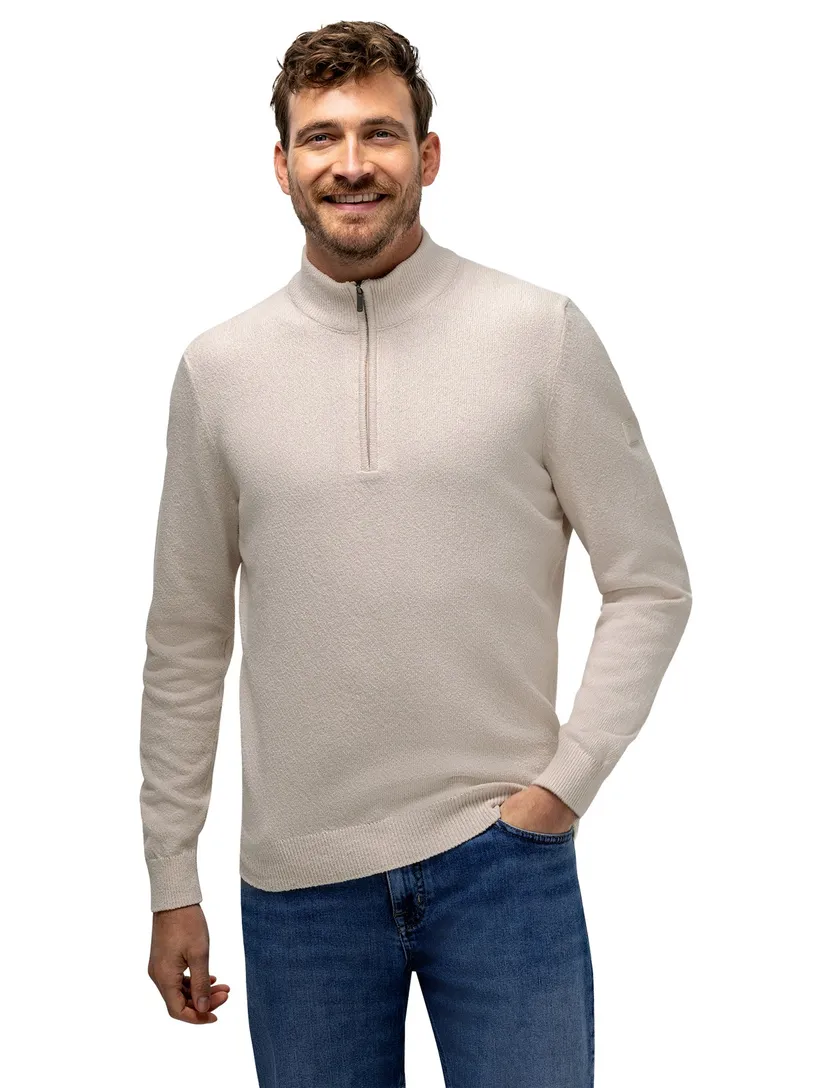 Half zip trui State of Art lange mouw creme