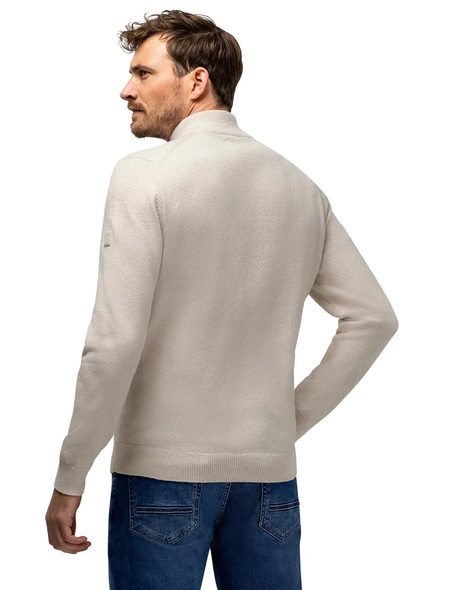 Regular fit half zip trui State of Art creme