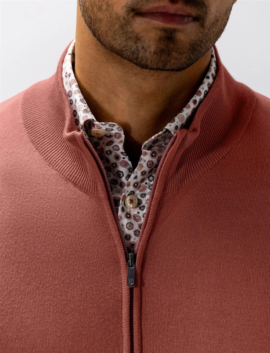 State of Art halfzip trui roze