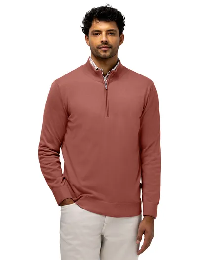 State of Art State of Art roze regular fit half zip trui
