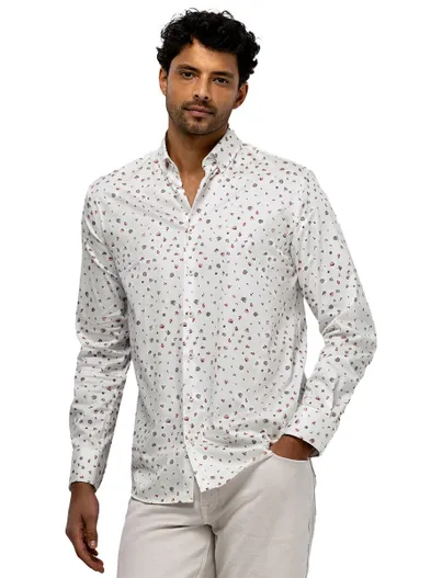 State of Art Wit overhemd print State of Art button-down boord