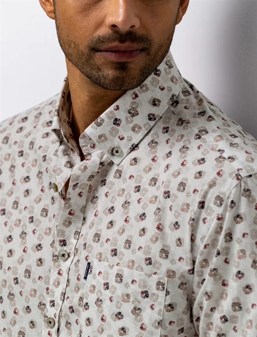 State of Art overhemd wit geprint button-down boord