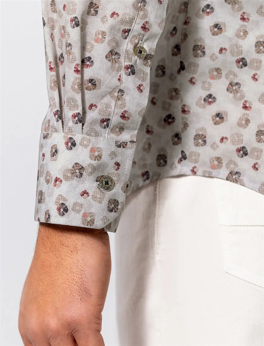 State of Art overhemd wit geprint button-down boord