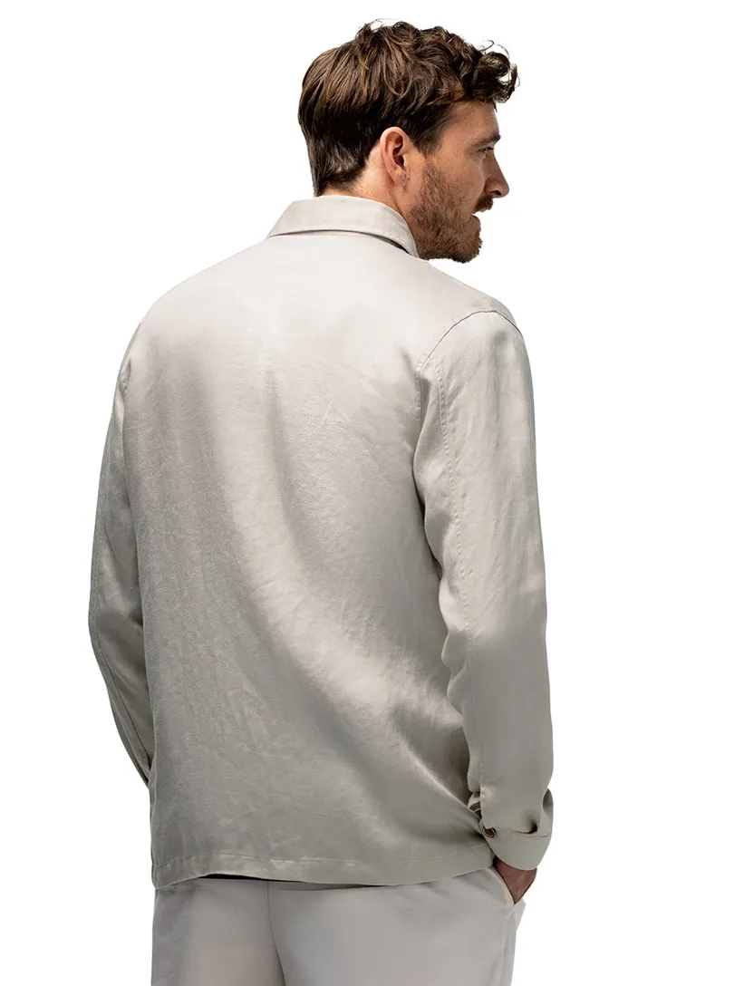 Overshirt State of Art beige wijde fit