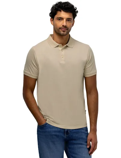 State of Art State of Art polo beige 3 knopen