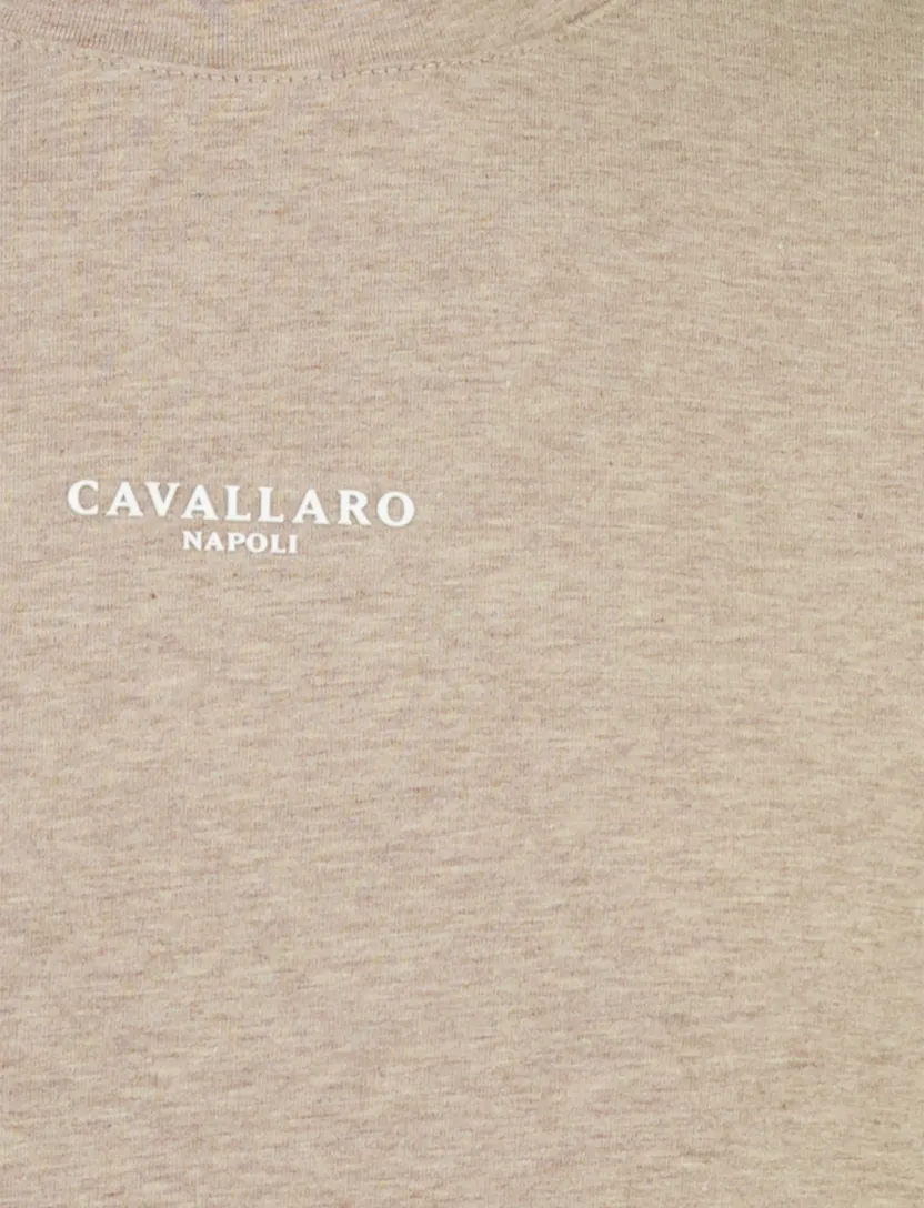 Lichtbruin t-shirt Cavallaro Bari tee ronde hals