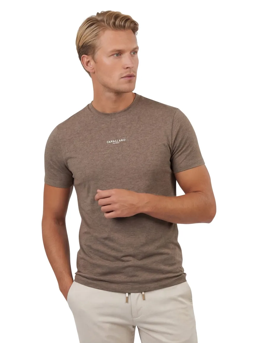 Cavallaro Baroni t-shirt bruin gemeleerd