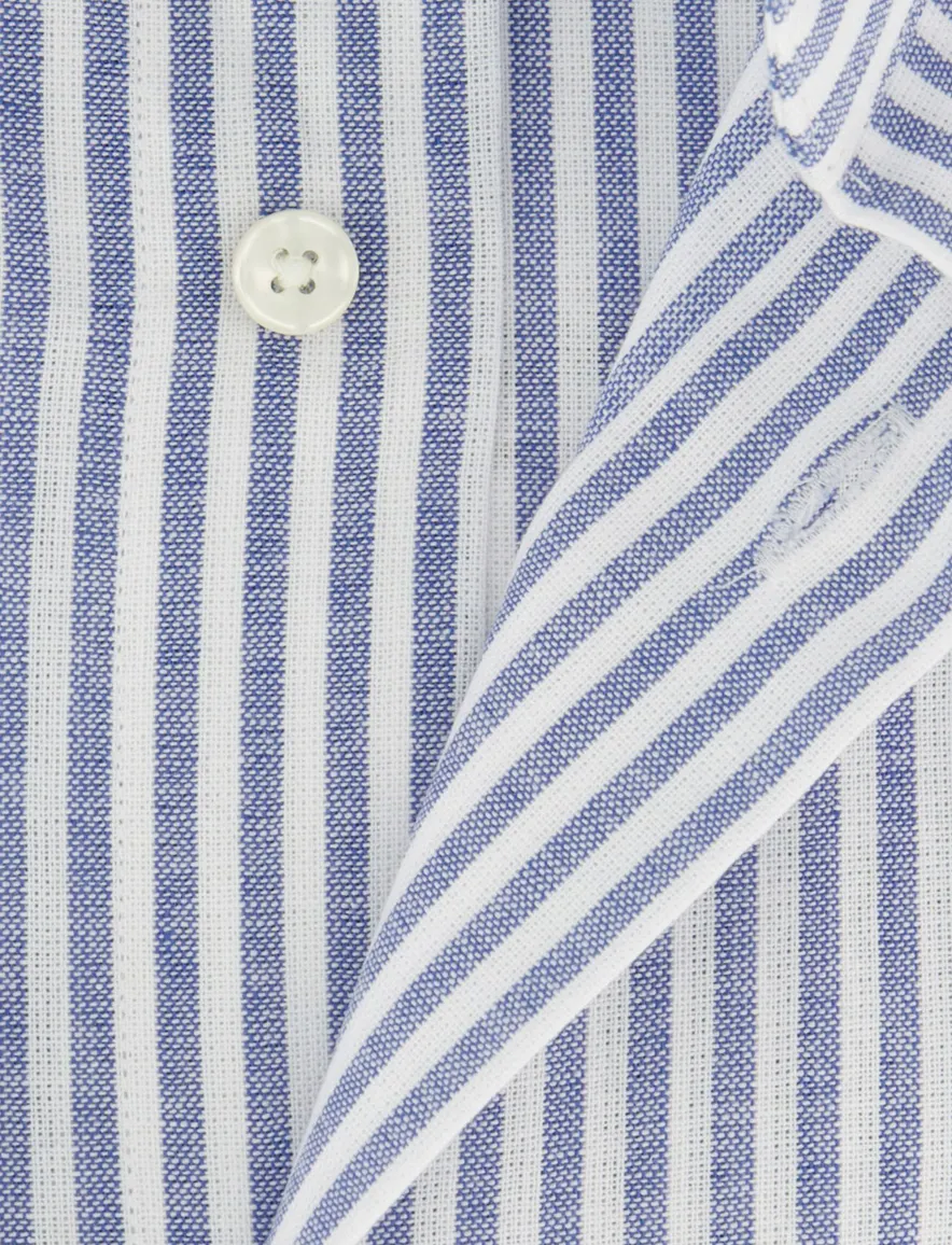 Michaelis overhemd blauw gestreept