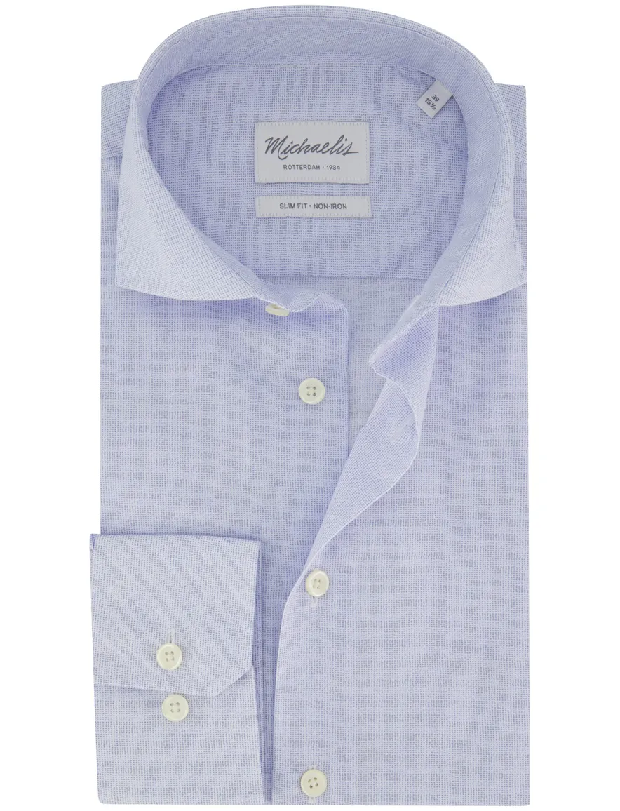 Michaelis overhemd blauw geprint