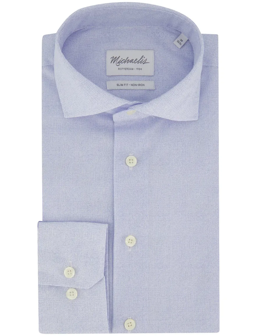 Michaelis overhemd blauw geprint