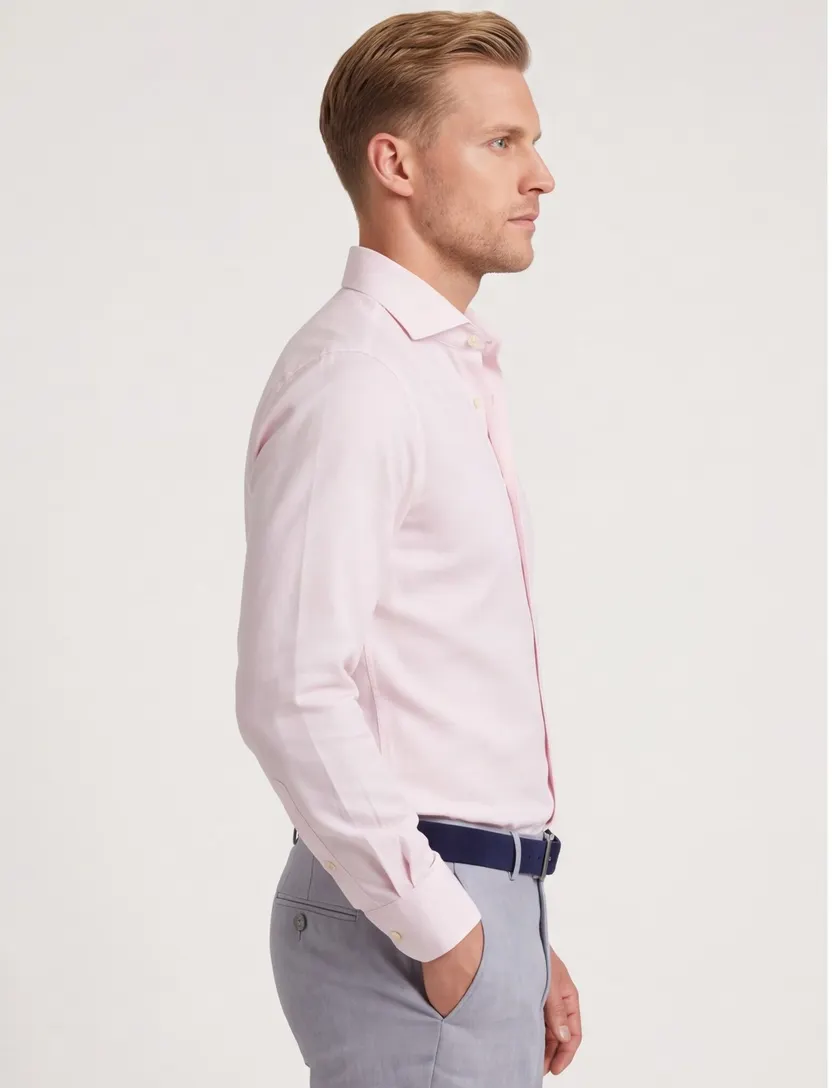 Overhemd Michealis slim fit strijkvrij roze