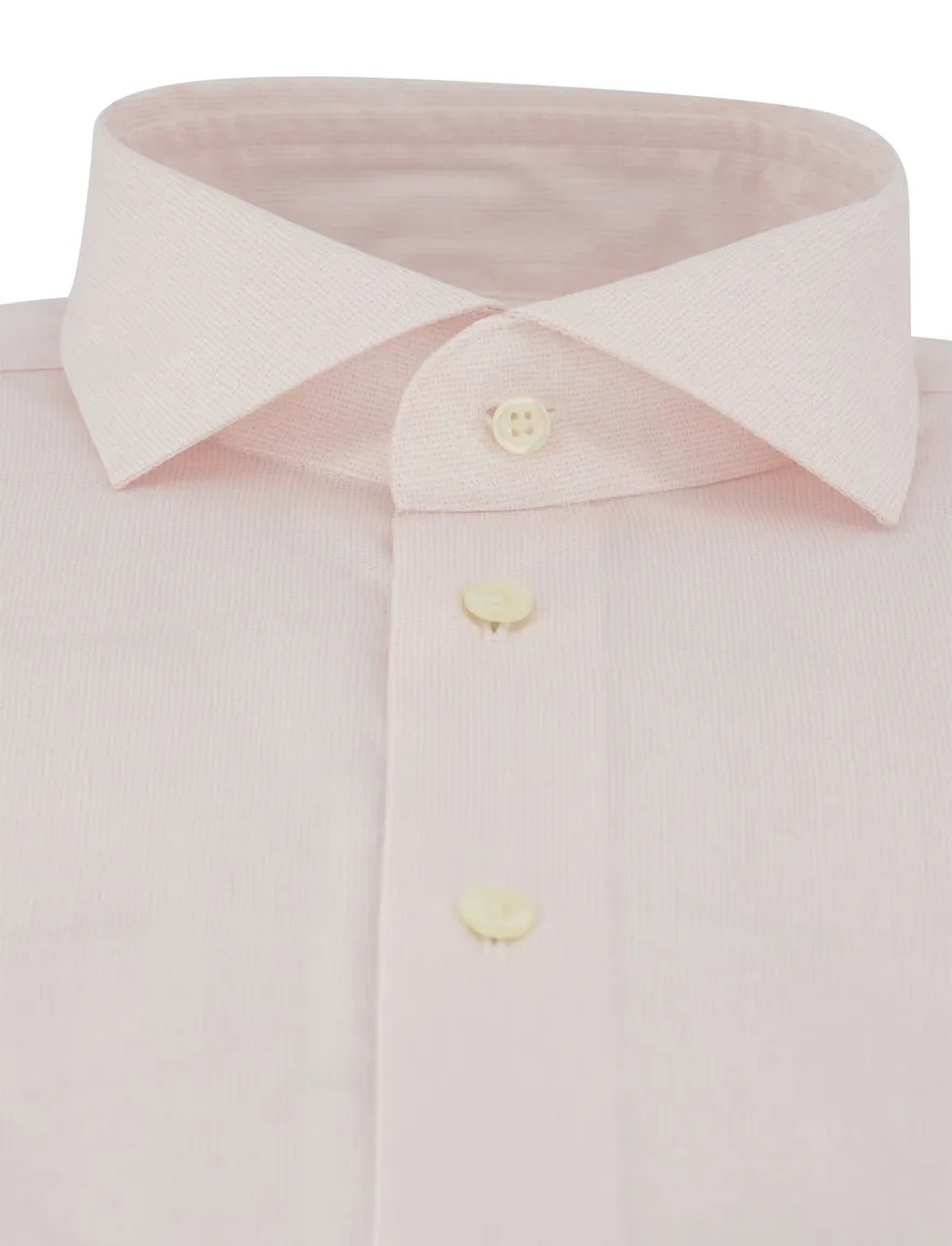 Strijvrij overhemd roze Michealis slim fit wide spread boord