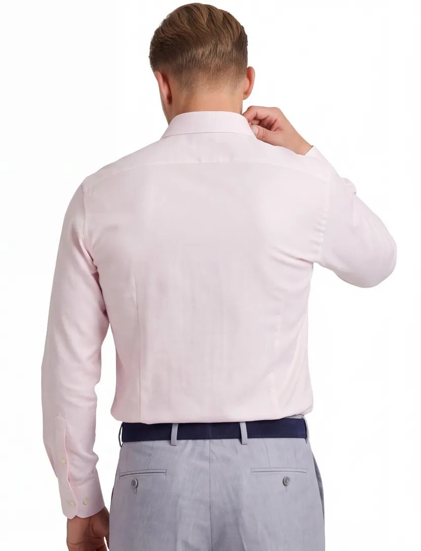 Overhemd Michealis slim fit strijkvrij roze