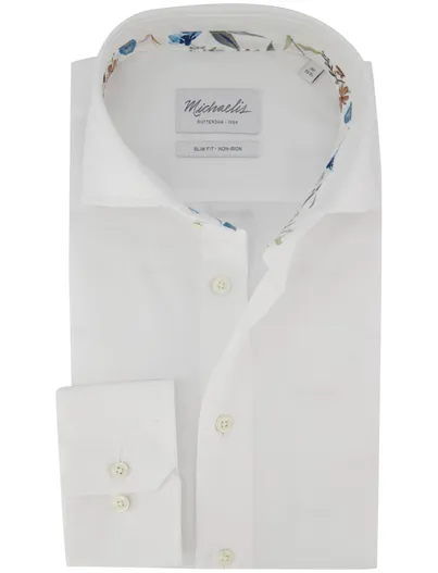 Michaelis Michealis overhemd wit strijkvrij slim fit