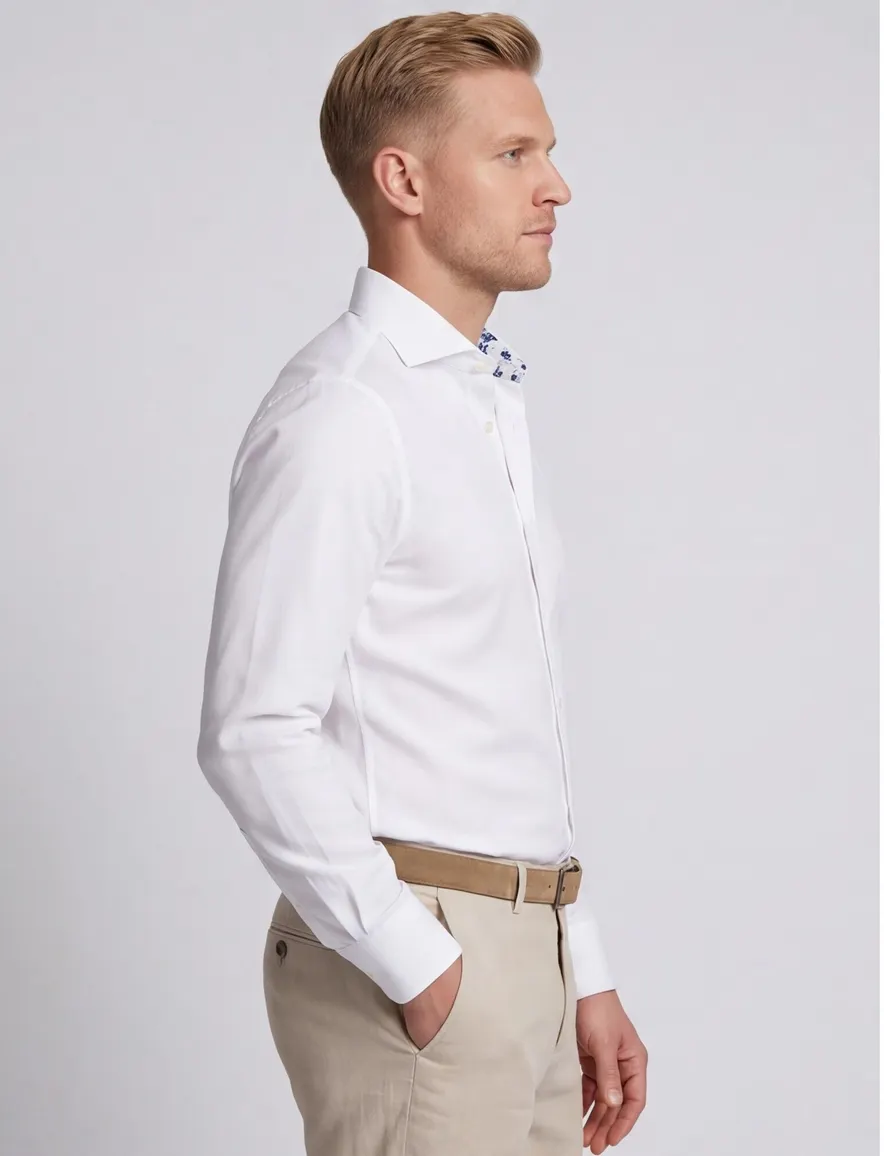 Michealis overhemd wit strijkvrij slim fit