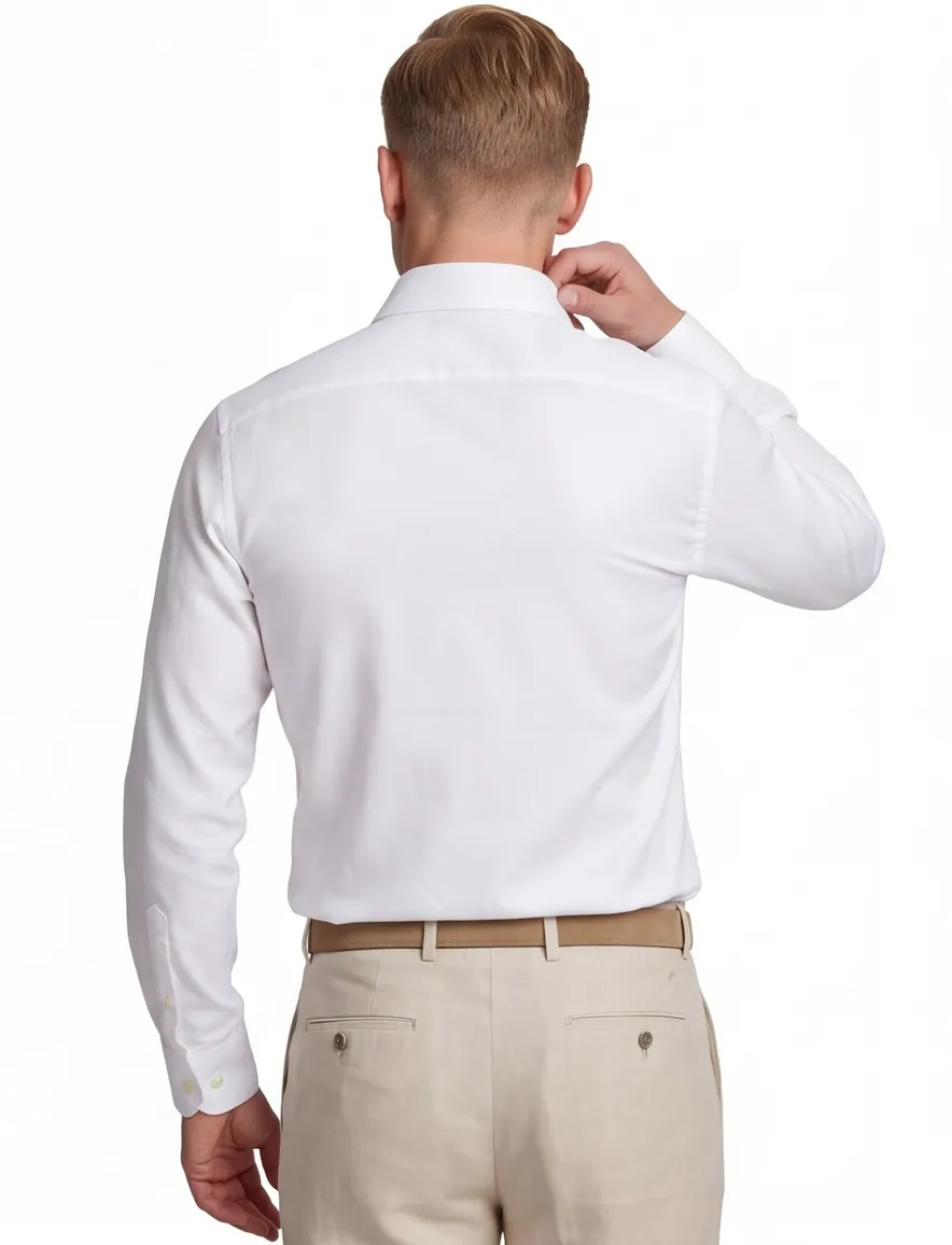 Michealis overhemd wit strijkvrij slim fit