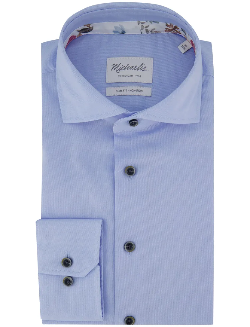 Overhemd lichtblauw Michealis strijkvrij slim fit