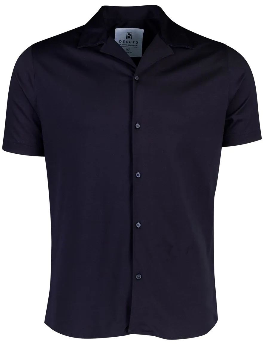 Desoto Regular Fit overhemd donkerblauw katoen