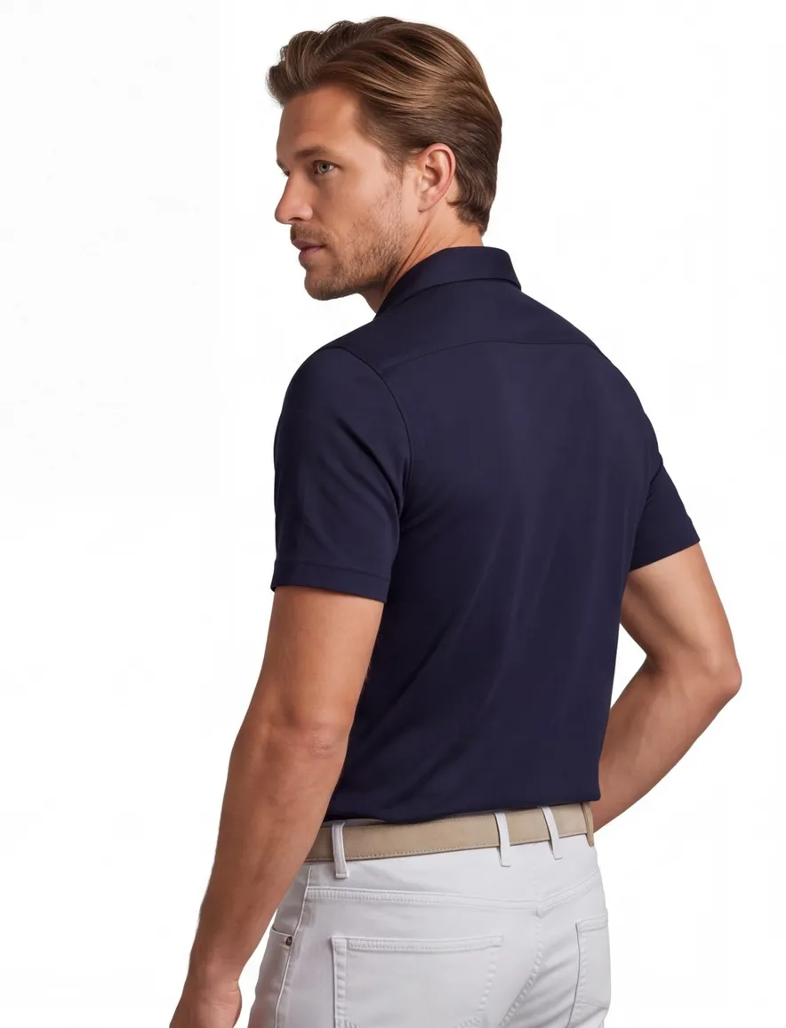 Desoto Regular Fit overhemd donkerblauw katoen