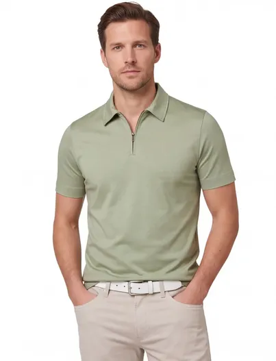 Desoto Poloshirt Desoto groen wijde fit katoen