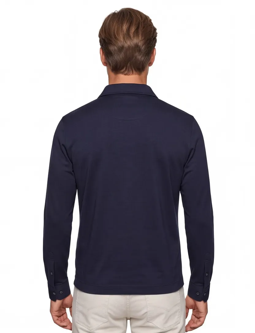 Poloshirt Desoto donkerblauw katoen