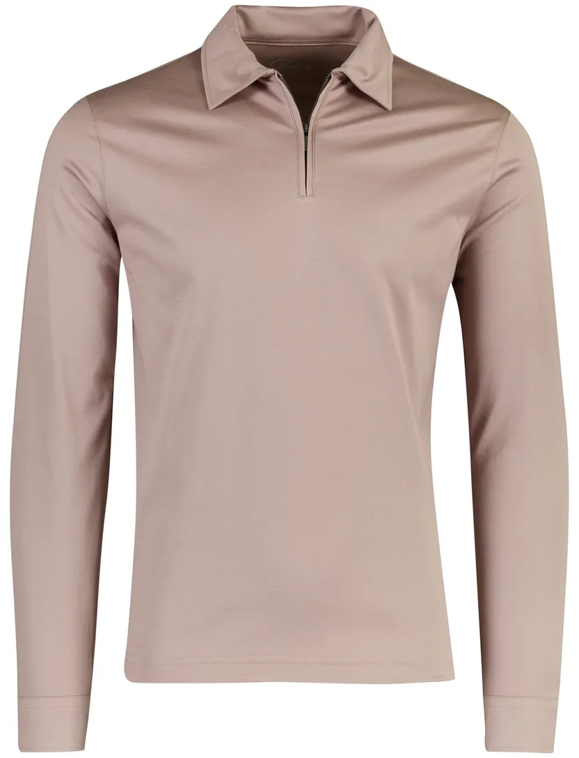 Poloshirt Desoto beige katoen rits