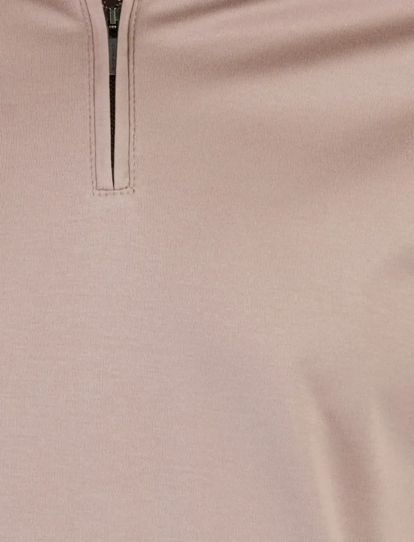 Poloshirt Desoto beige katoen rits