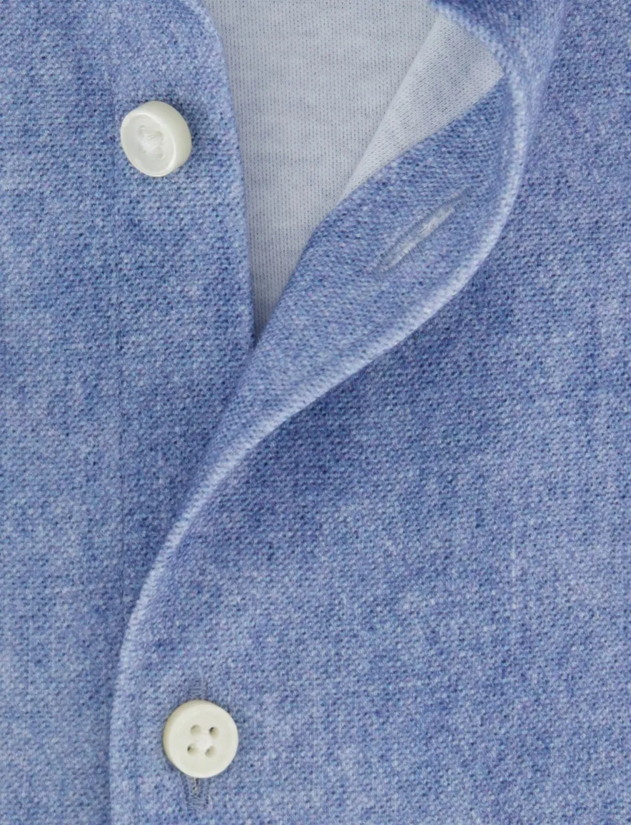 Desoto Kent casual jersey overhemd blauw gemeleerd