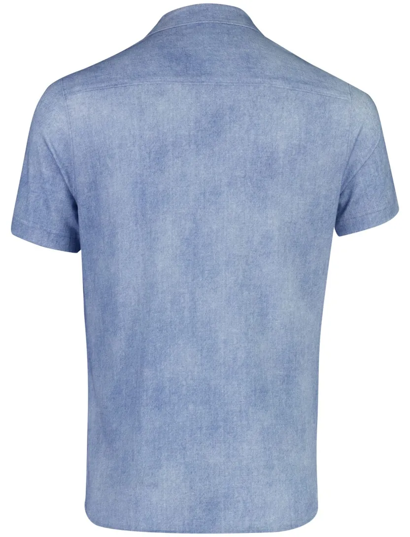 Desoto Regular Fit overhemd blauw gemêleerd katoen
