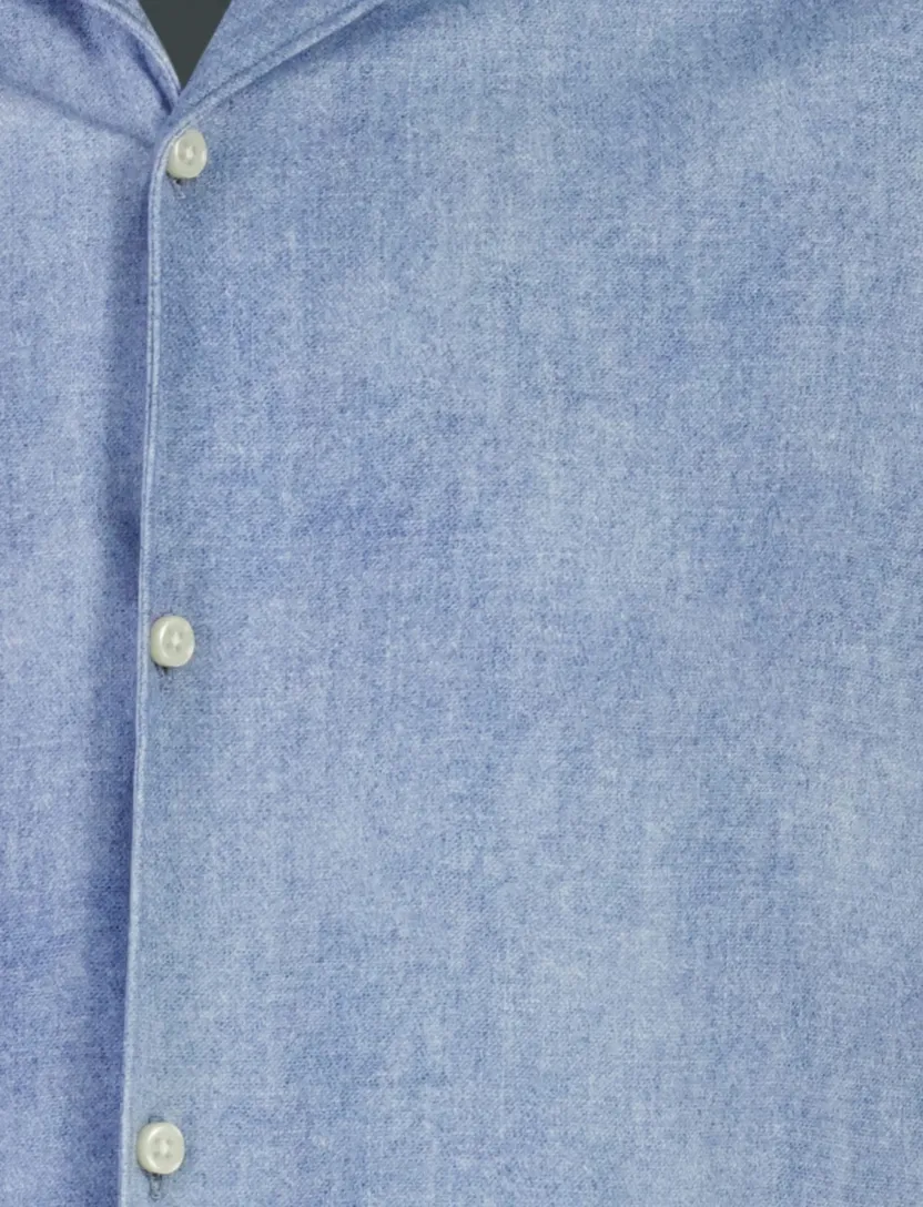 Desoto Regular Fit overhemd blauw gemêleerd katoen