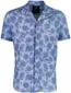 Desoto Regular Fit blauw katoen met bladeren