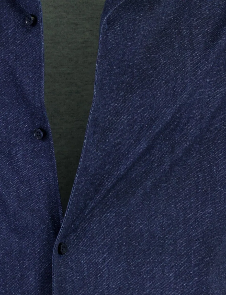 Desoto overhemd donkerblauw katoen reverskraag normale fit