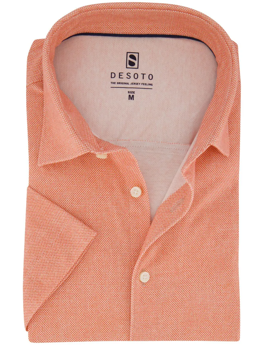 Desoto Casual overhemd oranje srtrijkvrij jersey