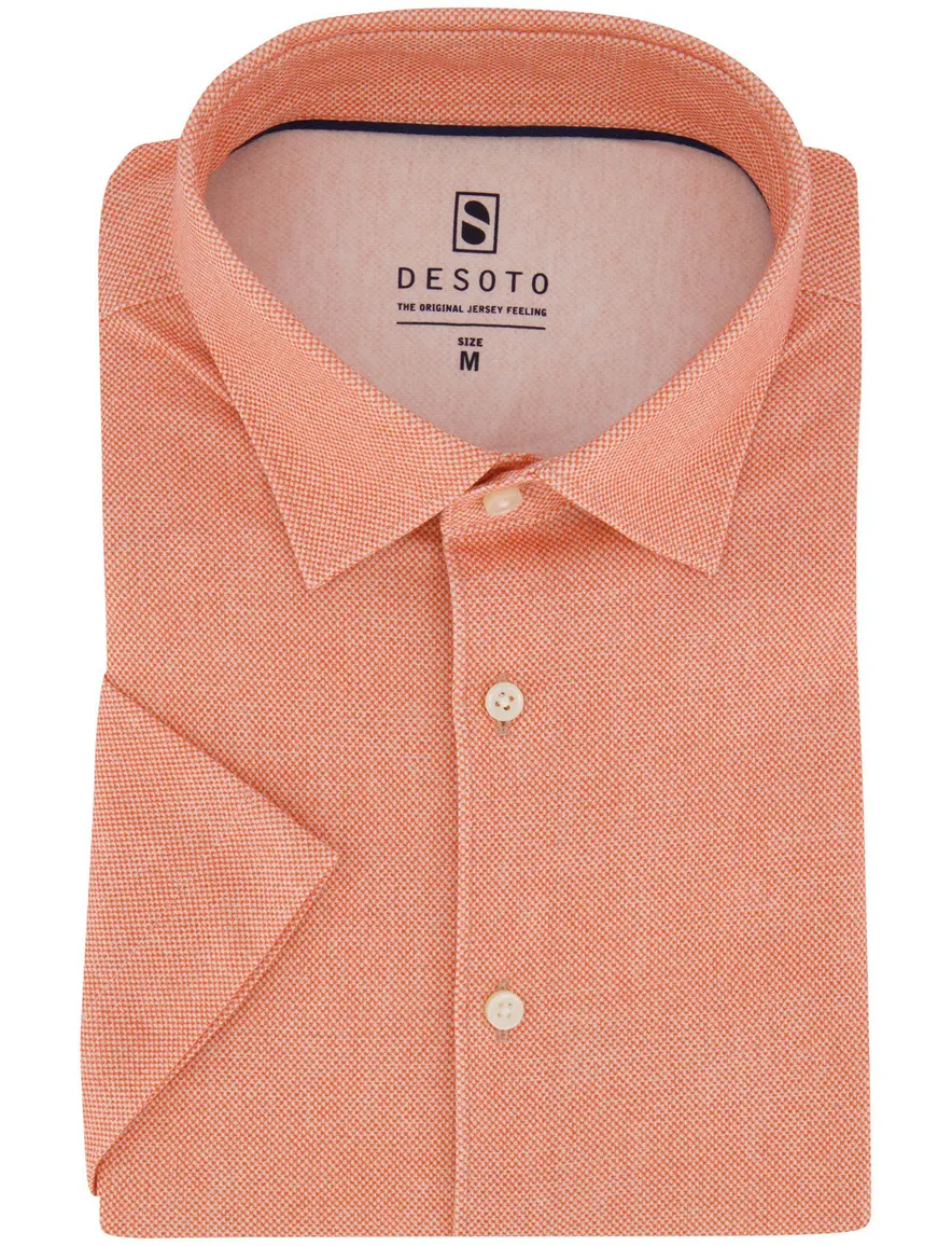 Desoto Casual overhemd oranje srtrijkvrij jersey