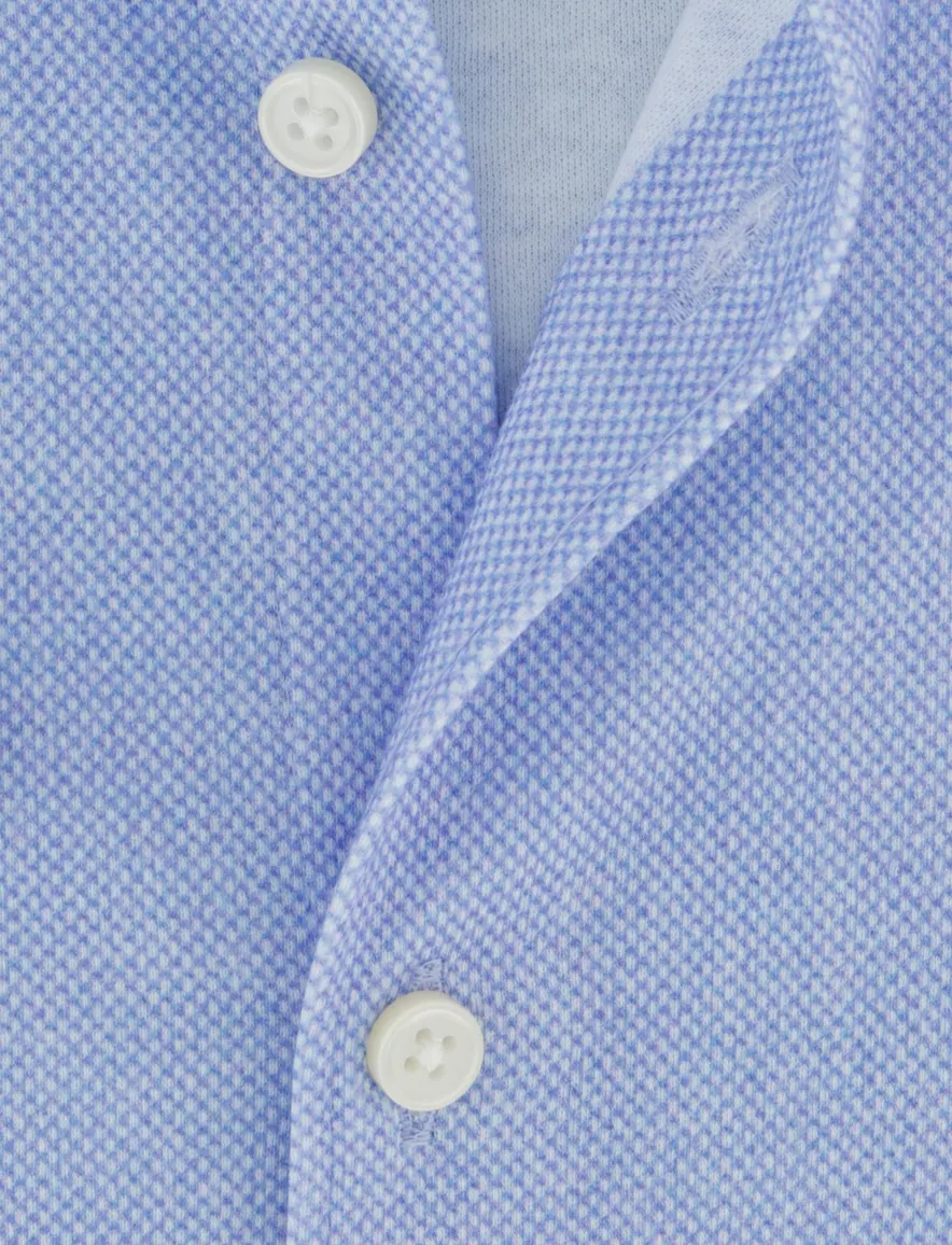 Desoto Casual overhemd lichtblauw strijkvrij jersey