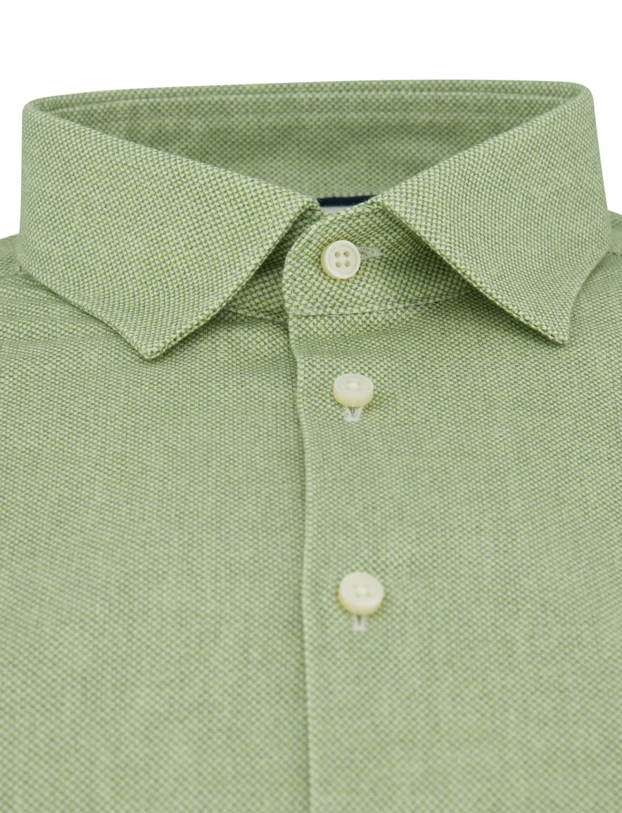 Desoto jersey overhemd korte mouw groen katoen