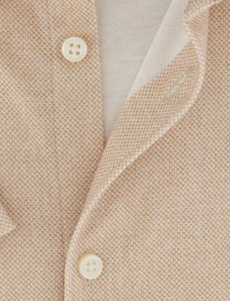 Desoto Casual overhemd beige strijkvrij jersey