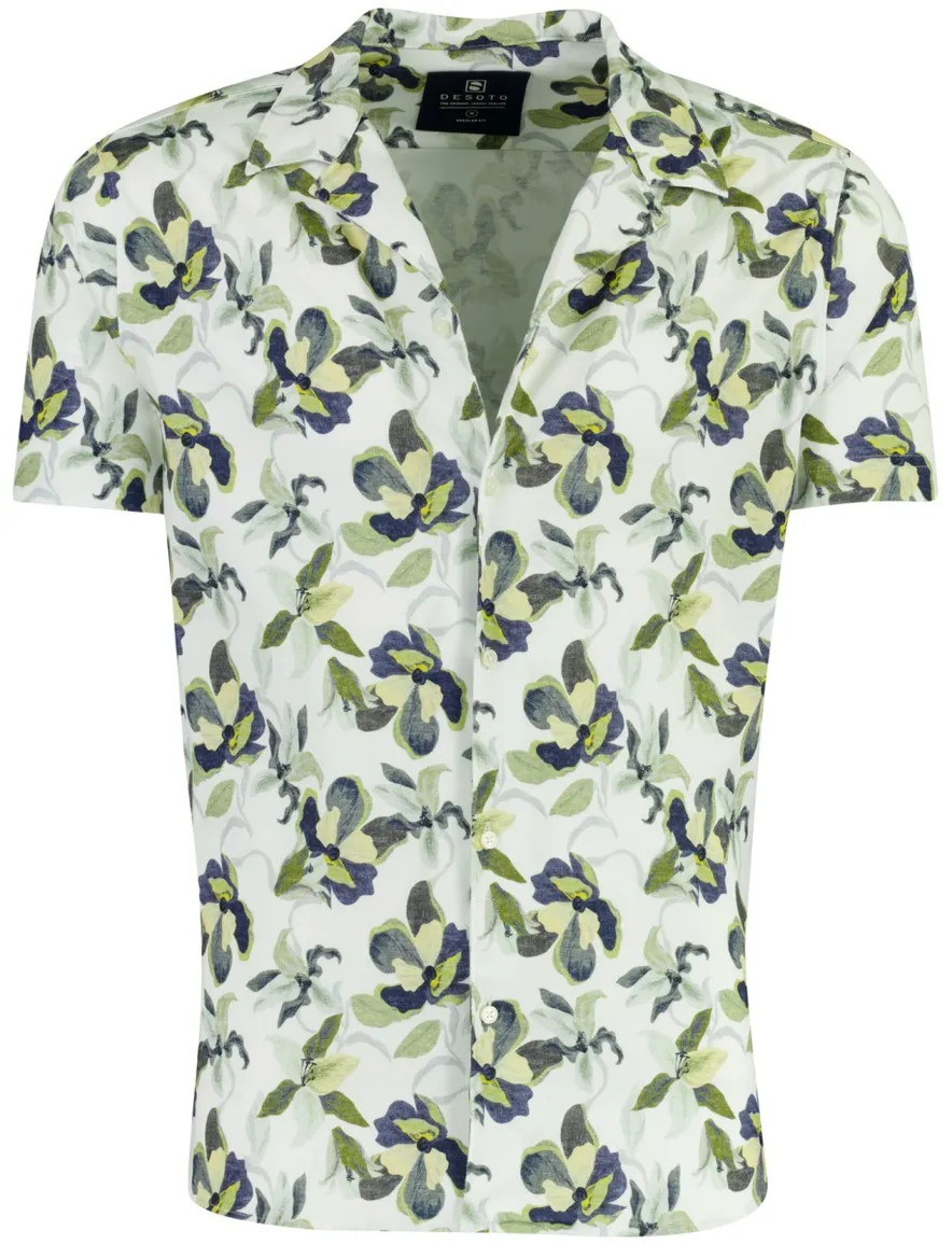 Frisse groene Desoto overhemd met bladeren print