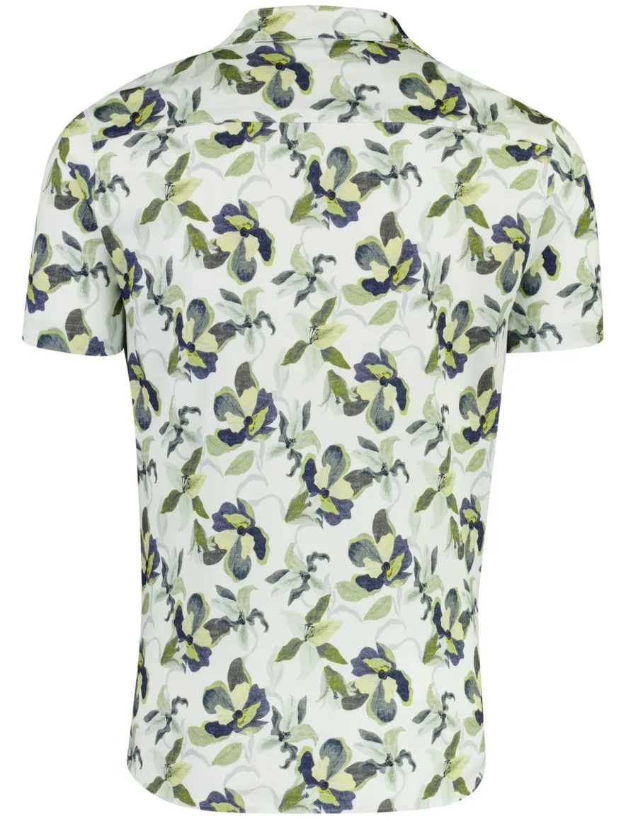 Frisse groene Desoto overhemd met bladeren print