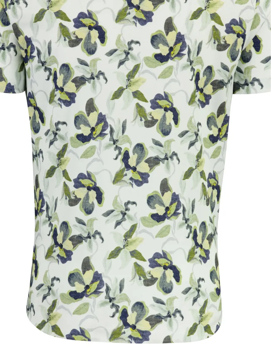 Frisse groene Desoto overhemd met bladeren print