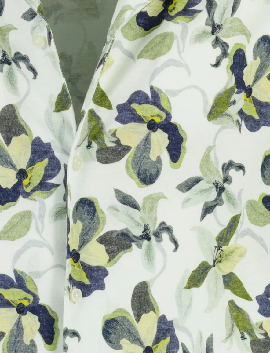 Frisse groene Desoto overhemd met bladeren print