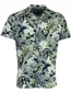 Desoto overhemd wijde fit bloemenprint donkerblauw