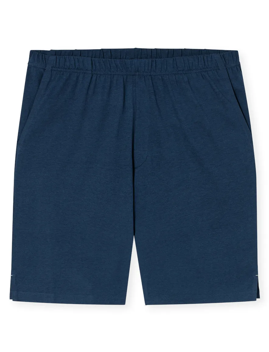 Shortama donkerblauw katoen Schiesser effen comfort