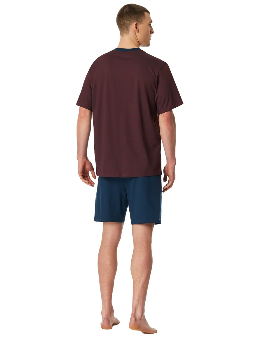 Shortama rood dessin katoen Schiesser borstzak set