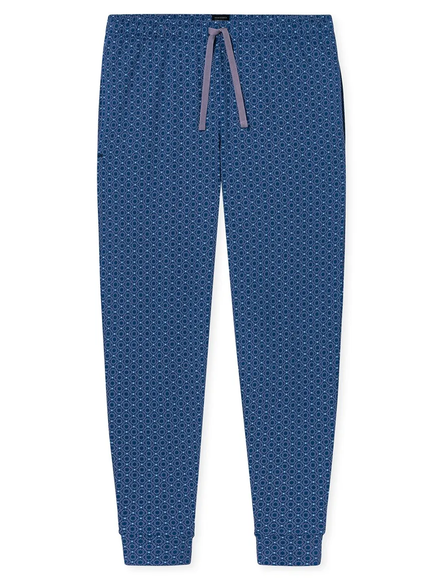 blauw pyjamabroek Schiesser normale fit met print
