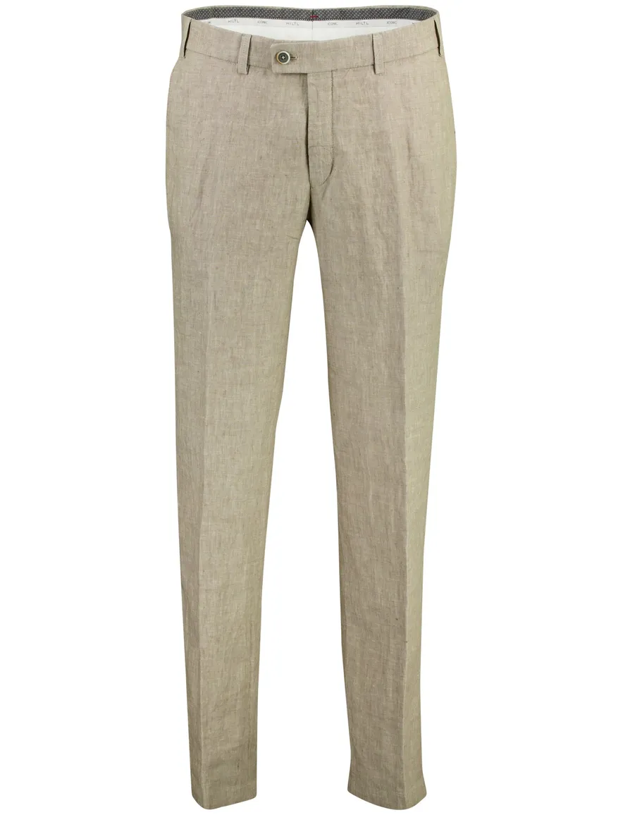 Linnen pantalon flatfront Hiltl beige normale fit